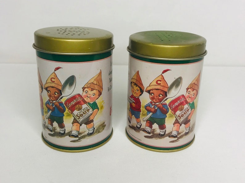 Vintage Campbell's Soup Salt & Pepper Tin Shaker Set Etsy