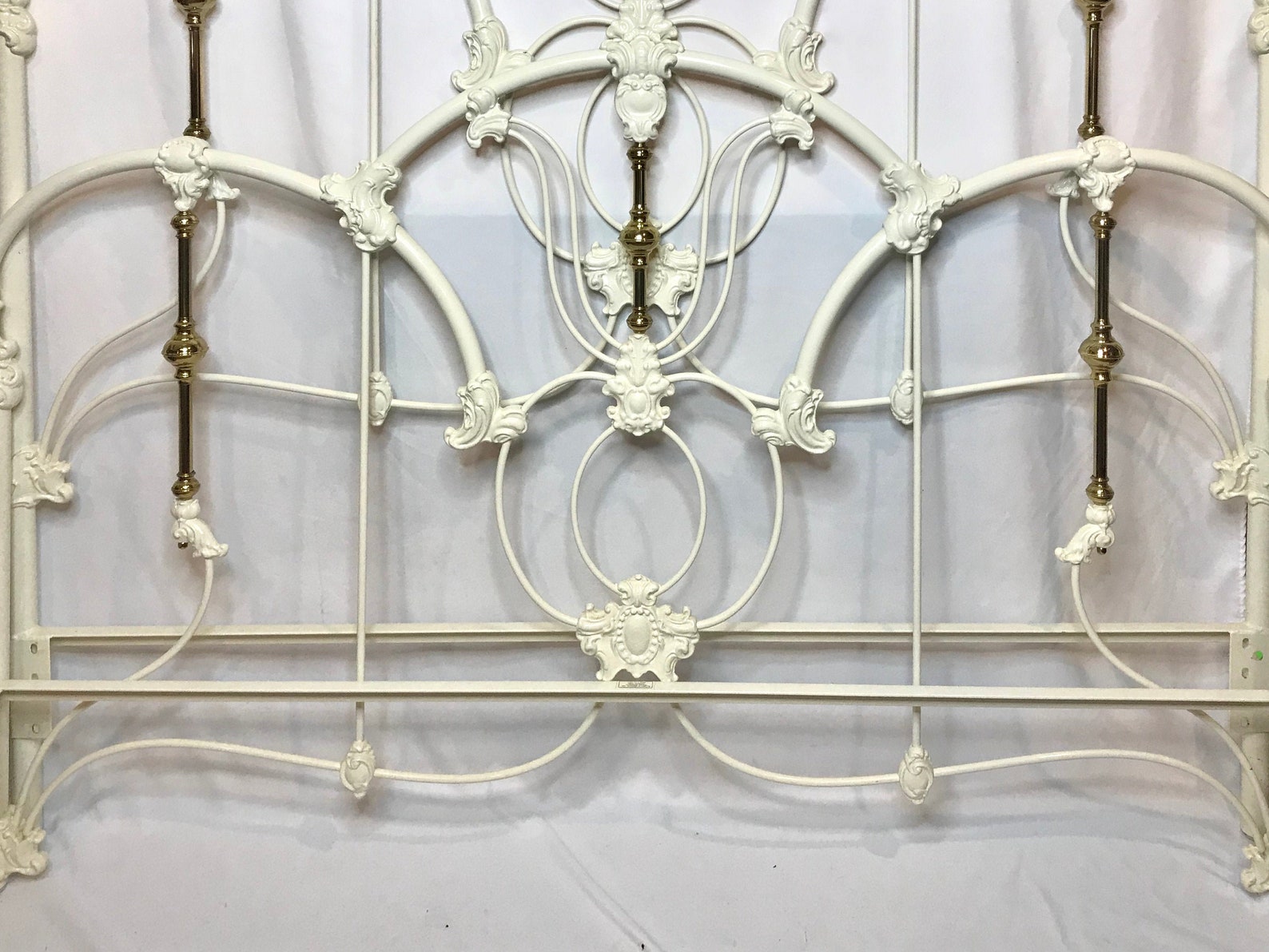Jasmine 40 Queen White/Gold Metal Headboard & Footboard Etsy
