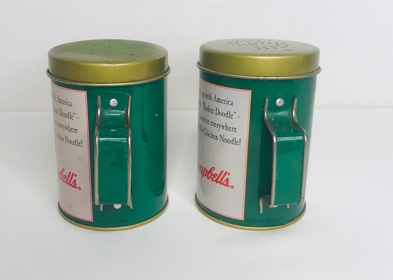 Vintage Campbell's Soup Salt & Pepper Tin Shaker Set Etsy