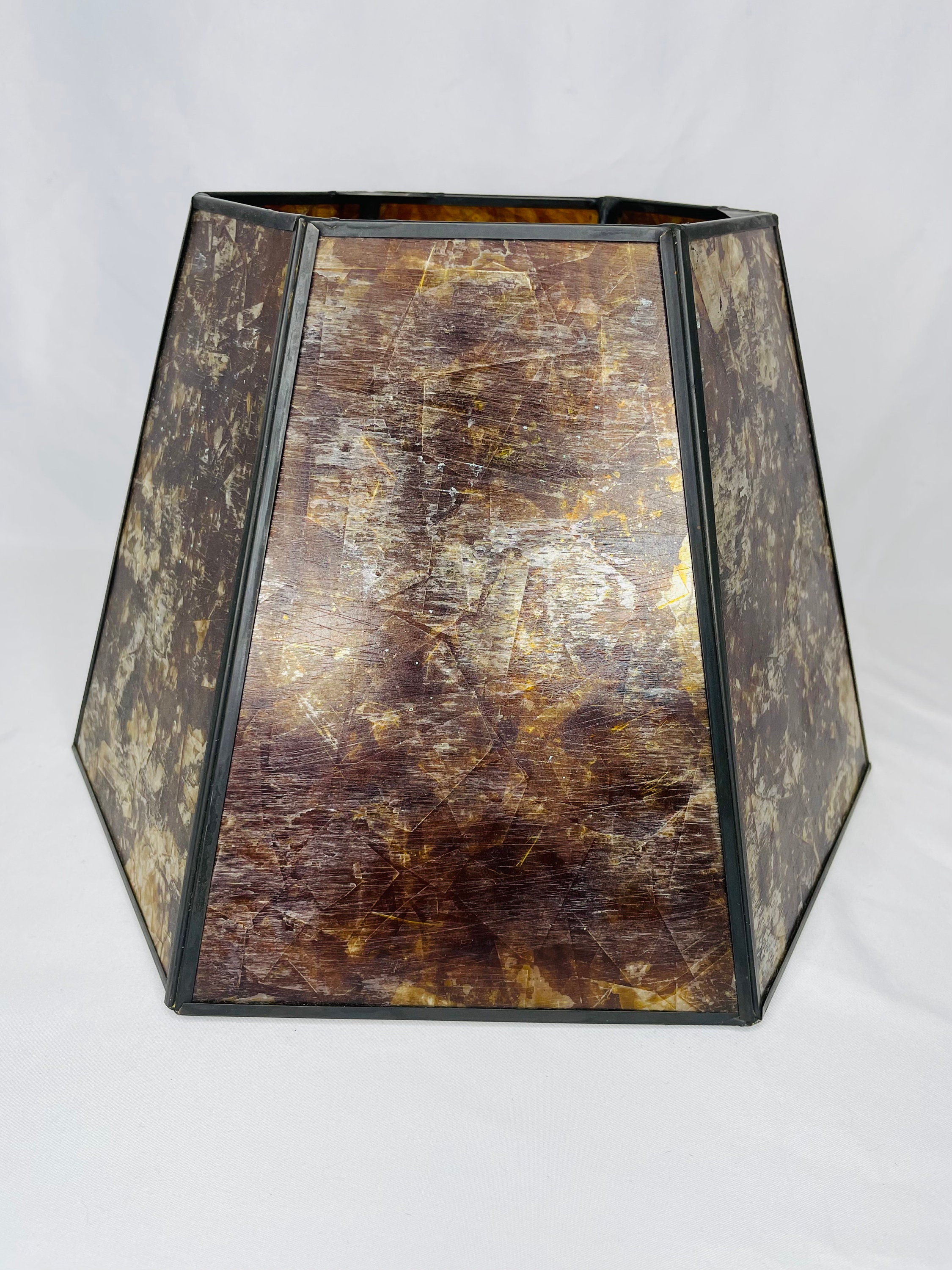 Mica 12 Amber Bronze Down Bridge Lamp Shade Etsy