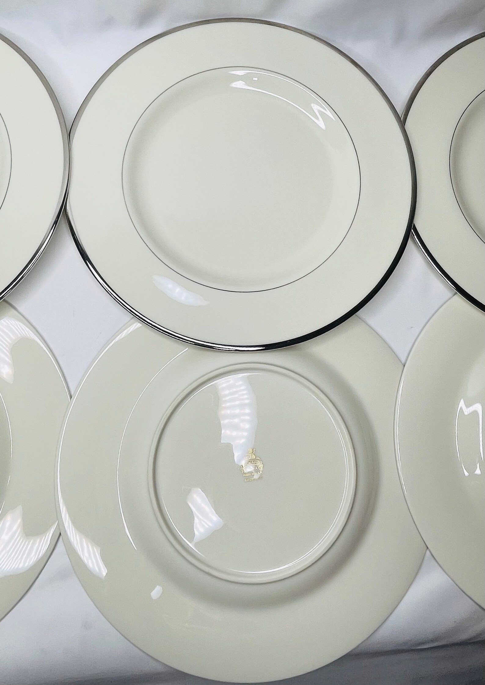 Vintage Silver Rimmed Plates Set of 8 Pickard China Larger Etsy