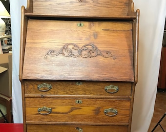 Antique Larkan Soap Co. Wooden Drop Down Secretary Desk **