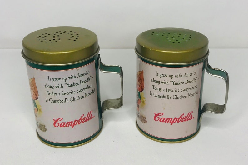 Vintage Campbell's Soup Salt & Pepper Tin Shaker Set Etsy