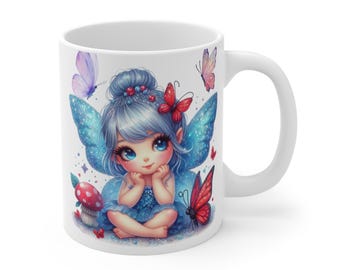 Mug 11oz, Cute Girl Coffee Cup, Tea Mug, Kitchen Decor, Gift for Her, Girly Mug, Cute Mug for Women