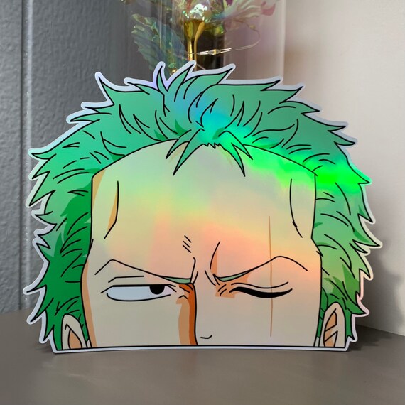 Roronoa Zoro One Piece Holographic Peeker Sticker Etsy