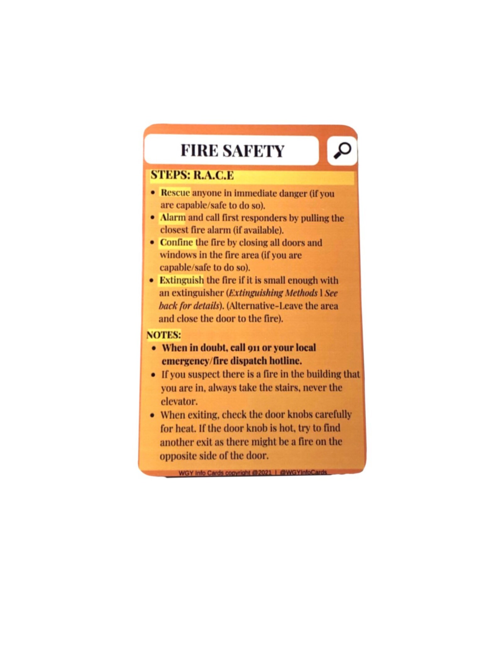 PREORDER Fire Safety Card Etsy