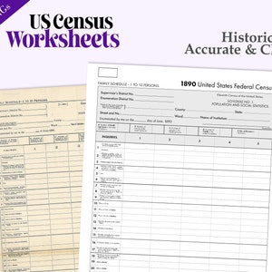 Genealogy U.S. Census Worksheets for Ancestry Research 1790-1930 Jpgs ...