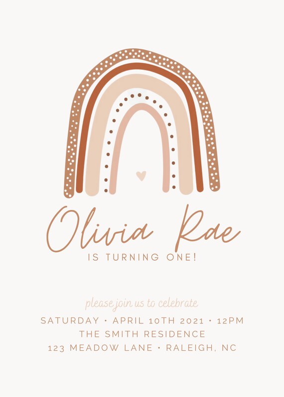  Boho Rainbow Invitation Template Free 