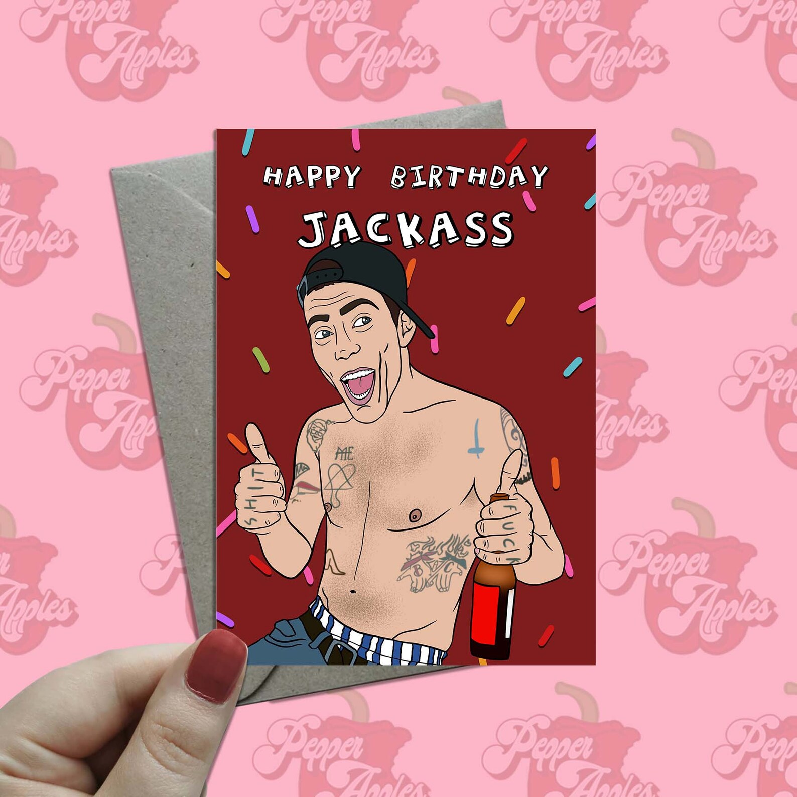 Jackass Greetings Card Steveo Card Birthday Card Blank Etsy