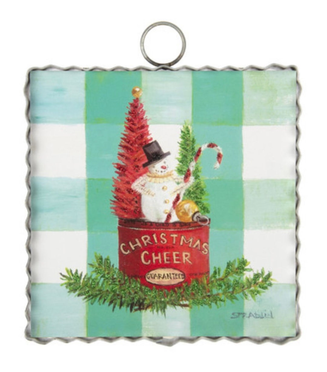 NEW Round Top Collection Mini Print Vintage Cheer Tin Christmas Wreath Making Supplies Etsy