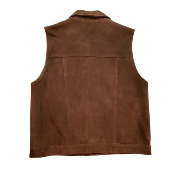 90s Cottagecore Boho Brown Suede Leather Vest - image 2