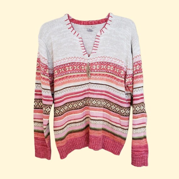 Y2K Granola Cottagecore Fair Isle Knit Sweater