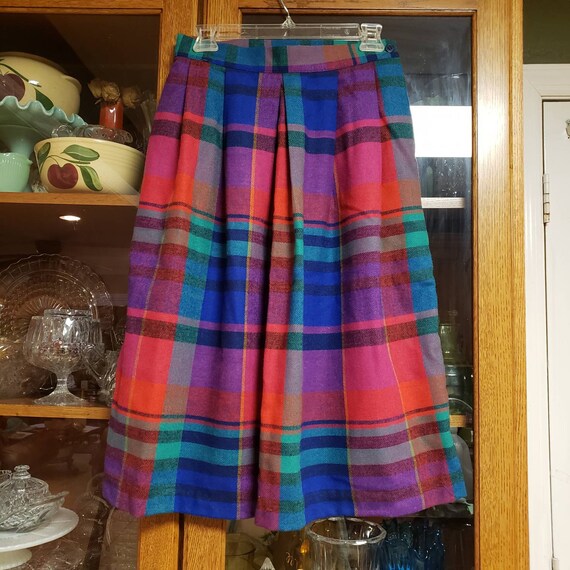 Plaid midi skirt 80s deals