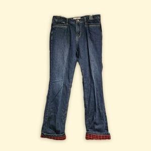 Y2K Granola Grunge Jeans Flannel Lined