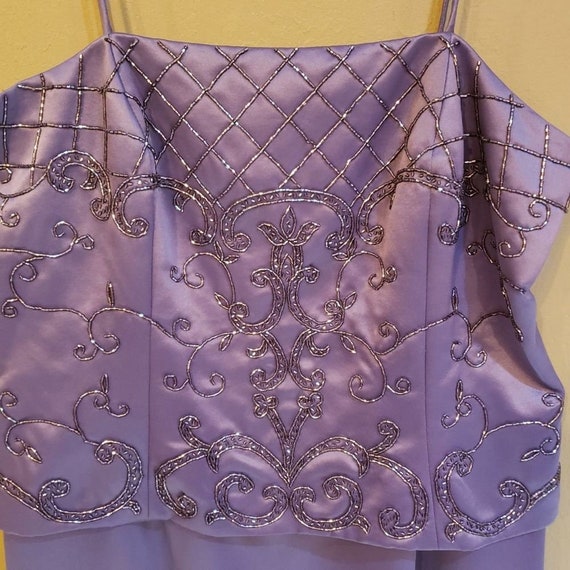 90s Y2K Boho Whimsigoth Purple Beaded Formal Dress - image 3