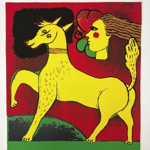 Guillaume Corneille (1922-2010) Screenprint The Ecuyère and his horse, 1992