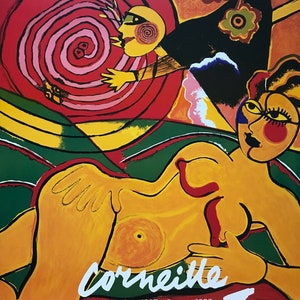 Guillaume Corneille (1922-2010) – Großes Corneille-Plakat – GallerieHuset Kopenhagen – Mit Corneille-Workshop-Stempel