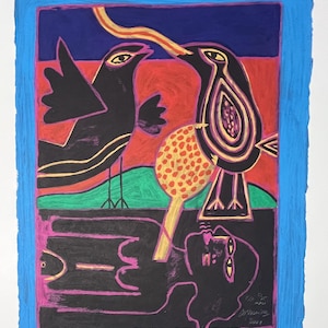 Firmato; Guillaume Corneille Litografia su carta velina "Mali", 2004
