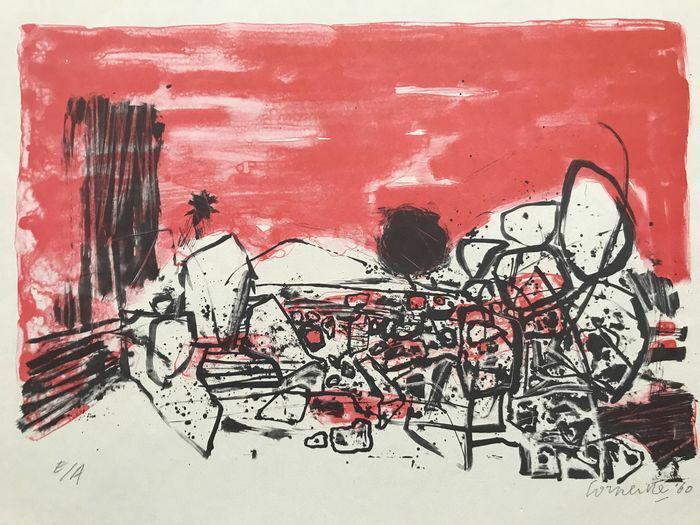 Signed; Guillaume Corneille (1922-2010) Rare screenprint In the Desert 1960 Cobra