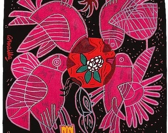 Guillaume Corneille (1922-2010) La Traviata rug - Artist rug with certificate