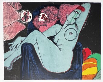 Signed; Guillaume Corneille Lithograph The Red Bird, 1980