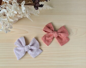 Pin-A-Wheel Bow (contemporary) - handmade baby bow, hair clip, baby headband, hair accessory, girl bow, linen bow, pinwheel