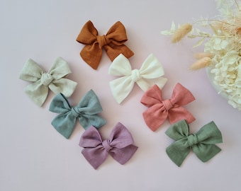 Pin-A-Wheel Bow - handmade baby bow, hair clip, baby headband, hair accessory, girl bow, linen bow, pinwheel
