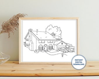 The Simpsons House Art Print | Instant Digital Download | Digital Print | Printable | 6 Sizes | Fan Art | Hand Drawn