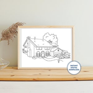 The Simpsons House Art Print | Instant Digital Download | Digital Print | Printable | 6 Sizes | Fan Art | Hand Drawn