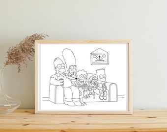The Simpsons Family Art Print | Instant Digital Download | Digital Print | Printable | 6 Sizes | Fan Art | Hand Drawn