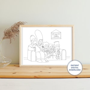 Die Simpsons-Familie Kunstdruck | Sofortiger digitaler Download | Digitaldruck | Druckbar | 6 Größen | Fan-Kunst | Handgezeichnet