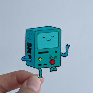 Autocollant en vinyle CLAIR BMO Adventure Time Translucide 2 pouces. x 2 pouces. Fan-arts Dessiné à la main image 6