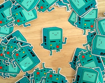 BMO CLEAR Vinyl Sticker - Adventure Time | New Larger Size! - 2.5in x 2.25in | Fan Art | Hand Drawn