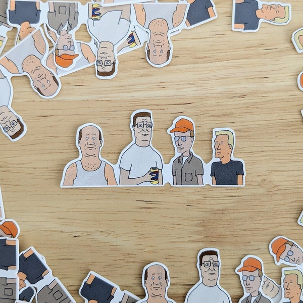 Pegatina de King of the Hill / Pegatina de vinilo troquelado / Arte de fan / Dibujado a mano