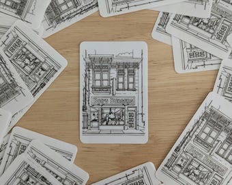 Bob&#39;s Burgers Restaurant Storefront CLEAR Vinyl Sticker | 2in. x 3in. | Fan Art | Hand Drawn
