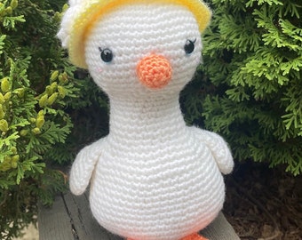 Handmade crochet goose plushie