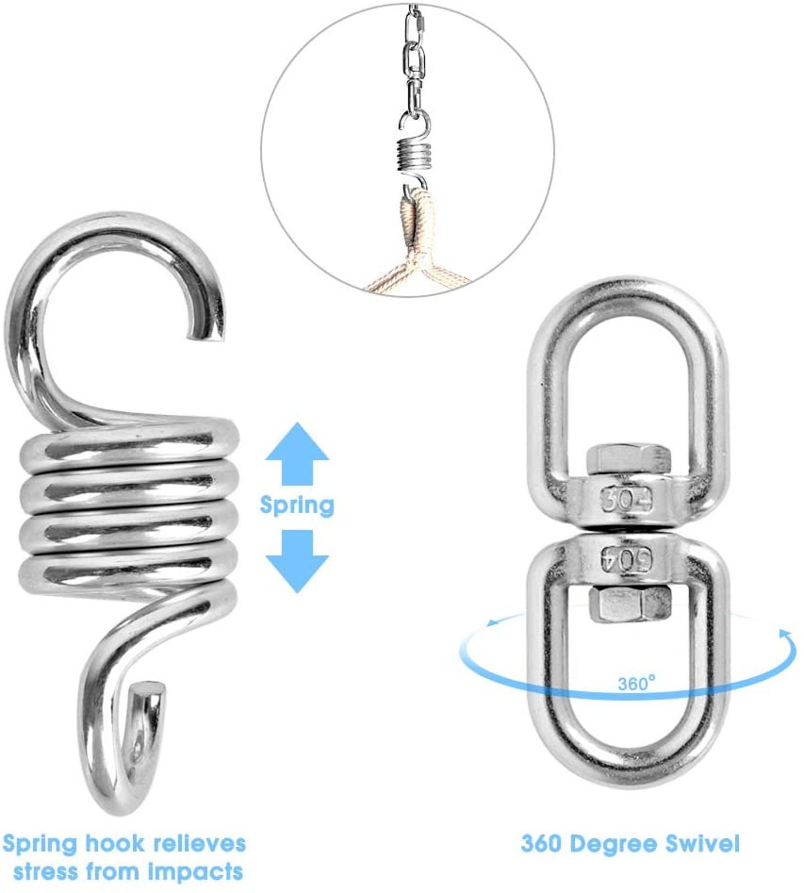Besthouse Heavy Duty Swing Hangers, Silent Swing Hook 360° Rotation, 4