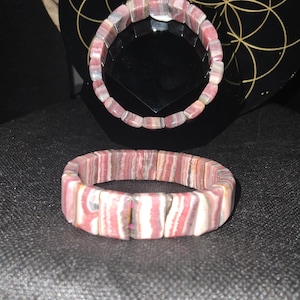 Rhodochrosite Square Beaded Bracelet