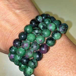 Ruby in Zoisite 8mm Bracelet