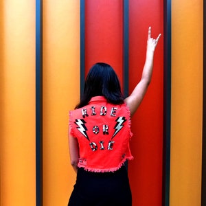 RIDEORDIE DESIGN • Goth •  Biker Vest • Rock N Roll • Alternative Wedding • Denim • Motorcycle • Vegan • Ecofashion • Bolt •