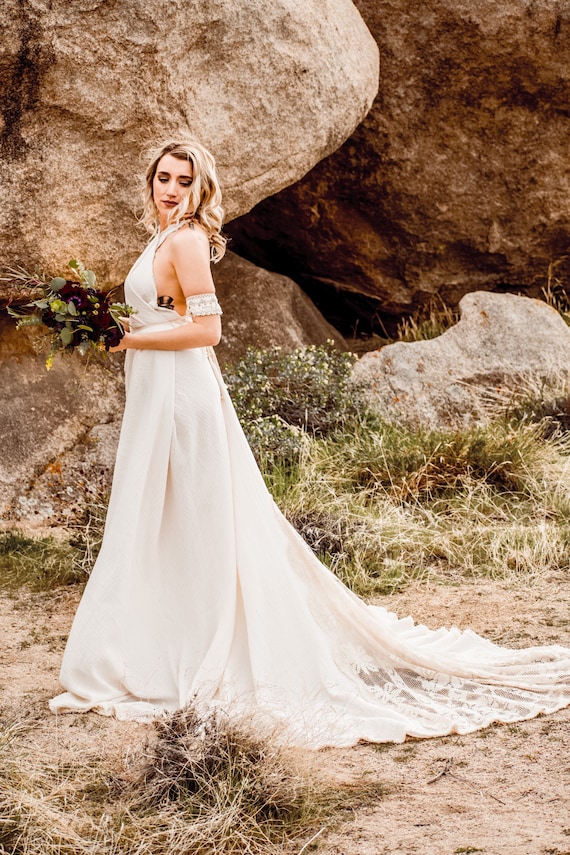 ABITO DA SPOSA • Boho • Hippie • Pizzo • Lino • Sposa