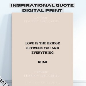 Inspirational Quote Print | Rumi Quote | Digital Art | Instant Download | Download and Print | Poster Print