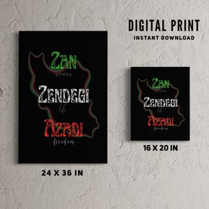 Mahsa Amini PNG, Zan Zendegi Azadi Poster Print