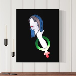 Mahsa Amini Watercolor Art Print: Woman&#39;s Rights Protest (Digital Download)
