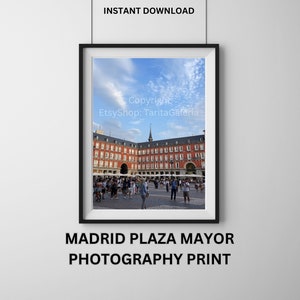 Madrid Plaza Mayor Photography Print: Spain Travel Art (Digital Download)