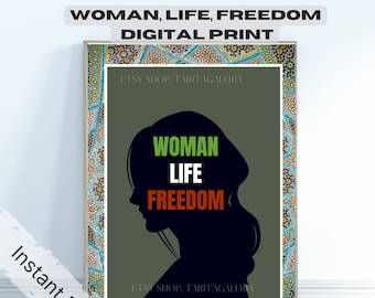 Woman Life Freedom Poster: Iran Protest Art (Digital Download)