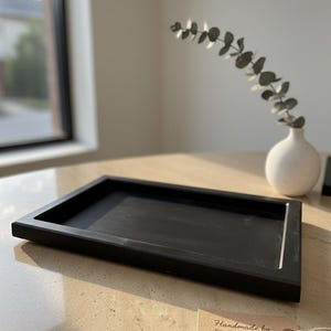 Black Rectangular Ceramic Tray