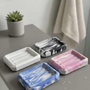 Seifenschale aus Beton in verschiedenen Stilen und Farben erhältlich