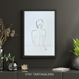 Woman Line Art Print, Minimalist Wall Art, Sketch Print. Just Download & Print