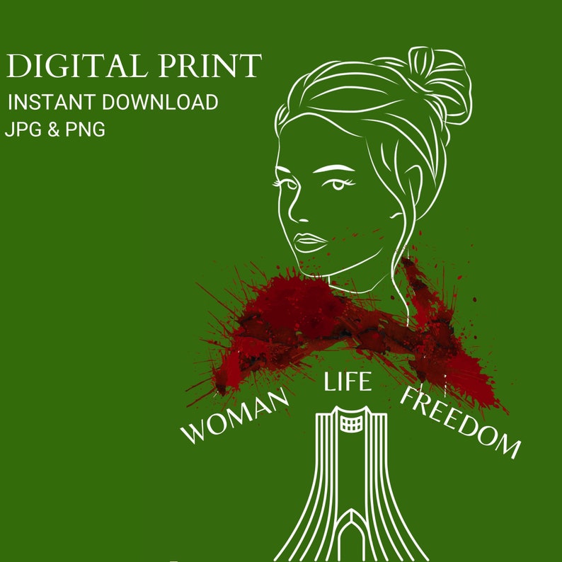 Mahsa Amini PNG & JPG Woman Life Freedom Poster Print - Etsy